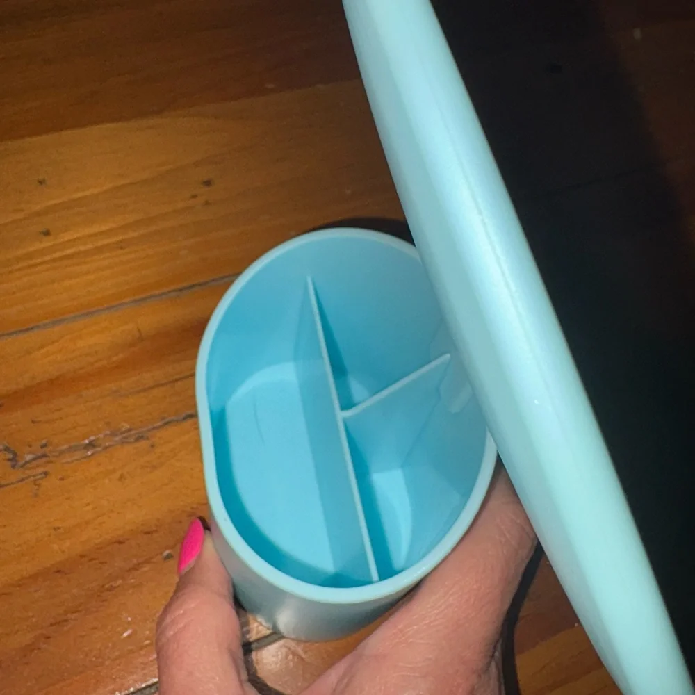 Miniso Light Blue Makeup Organizer with Mirror